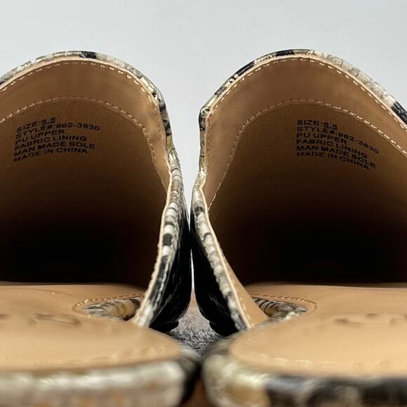 New York & Co Kate Flat Mule Snakeprint Ivory Womens Size 6.5 Flats Mules Shoes - Picture 8 of 16